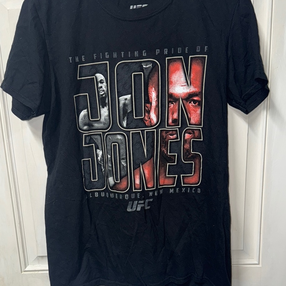 UFC Black Short Sleeve Tee with Jon Jones Design
